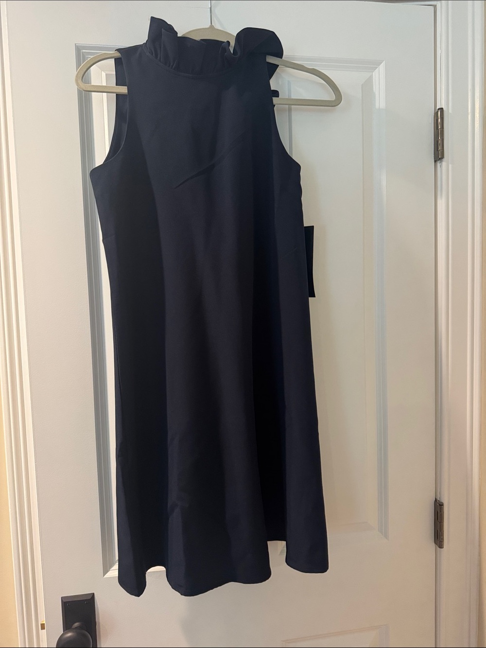 Tuckernuck Navy Ruffle-Neck Mini Dress